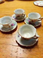 Miniature Tea Cups And Saucers Japan Floral