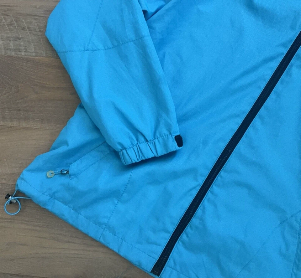 Abrigo chaqueta cortavientos New Balance cremallera completa para mujer L/XL malla forrada con capucha k48 Foto 2 de 4