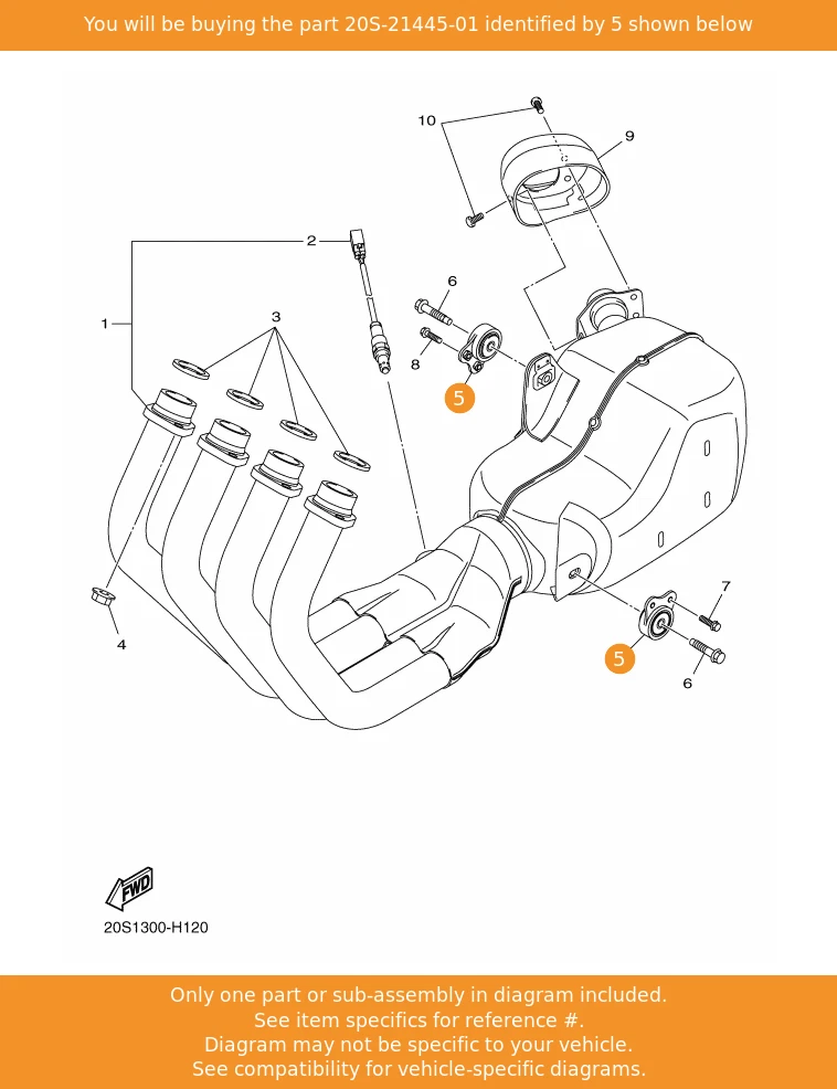 YAMAHA Stay, Muffler 1, 20S-21445-01 OEM MT07 XJ6 MTM690XSR700 MT  