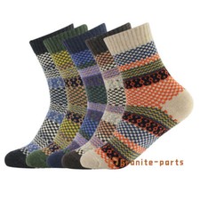 Mens Warm Thick Casual Sport Soft Crew Wool Classic Design Boots Socks 5 Pairs