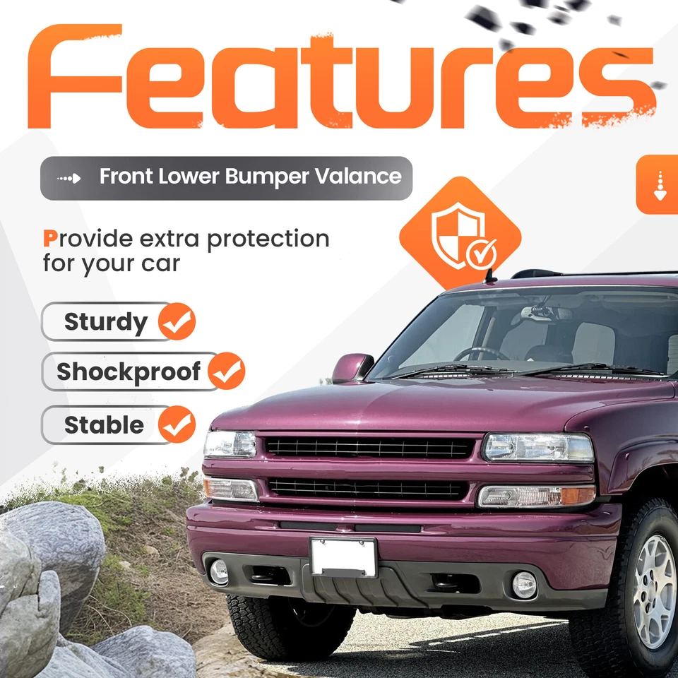 Front Valance For Chevrolet Tahoe Suburban Z71 2003-06 Lower Air Deflector Gray Foto 3 de 4