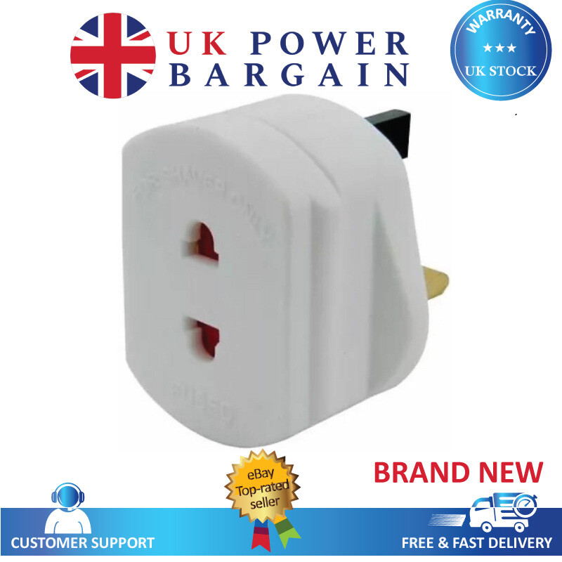 2 Pack) Shaver Plug Adaptor Shaving Toothbrush Adapter Epilators Bathroom UK to 2 Pin 3 Tools & Hardware (White, Style 2,13A /250V