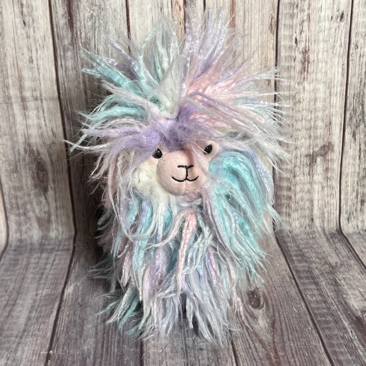 Jellycat London Lovely Llama Plush Fluffy Stuffed Animal Pink Blue