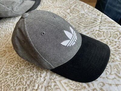 Men’s Adidas Hat Gray Embroidered Adjustable Black One Size Fits Most