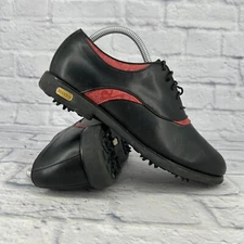 Footjoy Europa Collection Golf Spike Men Size 8.5 Leather Shoe Sneaker Red 99241