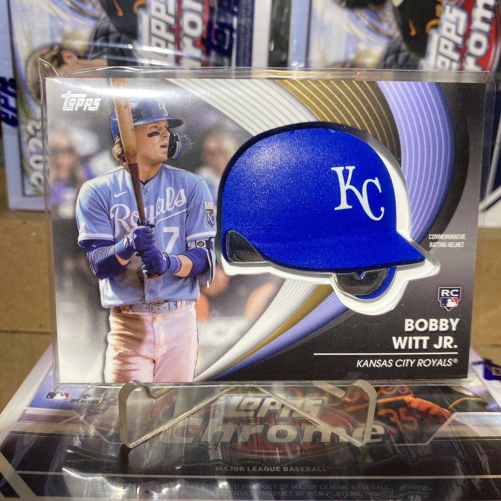 2022 Topps Update Bobby Witt Jr. Commemorative Batting Helmet Card BH