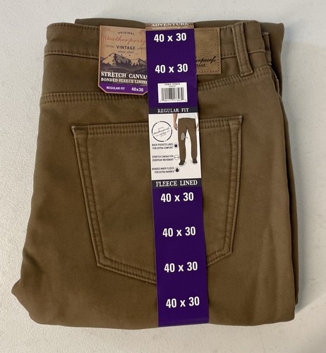 Weatherproof Vintage Men's Fleece Lined Pants - Wheat Color, 40x30 - View #5