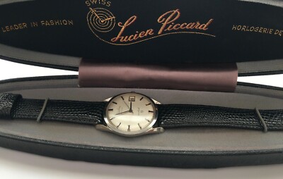Vintage Lucien Piccard Sea Shark Watch Automatic Waterproof with Box Mint RARE