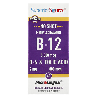 Methylcobalamin B-12, B-6 & Folic Acid, 60 MicroLingual  Instant Dissolve