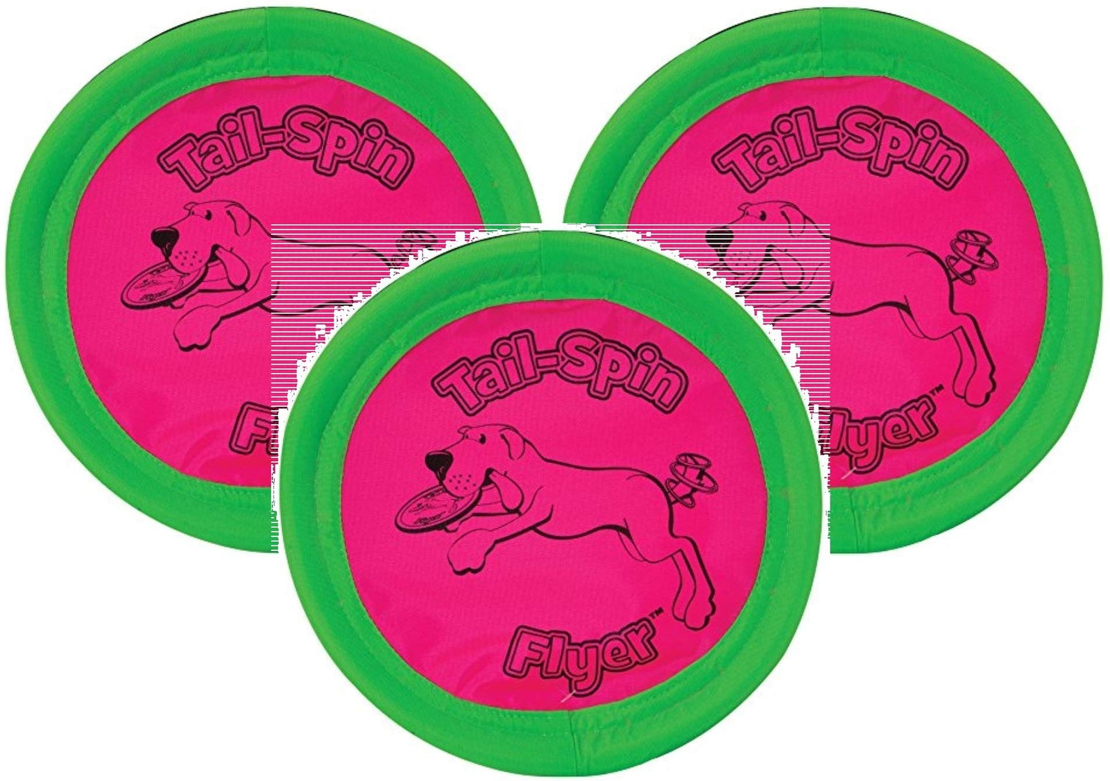 Booda 3 Pack Tail-Spin Flyer Dog Toys, 7-Inch