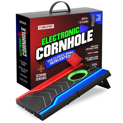 Electronic Cornhole Board Set with Remote, Cancellation Scoring System