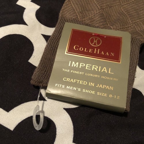 COLE HANN Imperial MENS Brown DRESS SOCKS WOOL MADE IN JAPAN NWT M3 - Picture 3 of 7