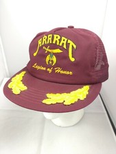 Vintage Ararat Legion Of Honor Burgundy Adjustable Mesh Trucker Baseball Hat Cap