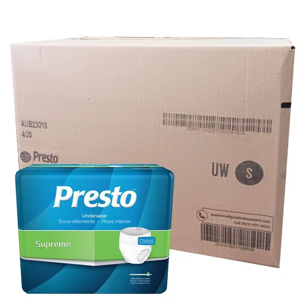 Sous vêtements/pull up adultes Presto Supreme 23010, 23020, 23040, 23050, 23060, 1 étui