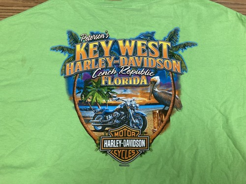 Harley Davidson Herren Hemd 2XL Grün Petersons Key West Conch Republic Florida - Bild 2 von 11