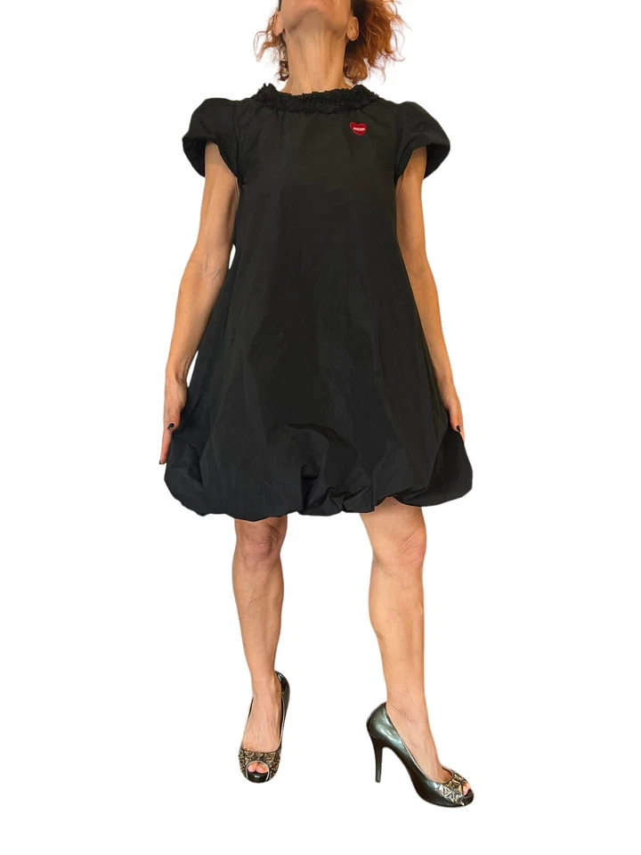 MOSCHINO BLACK MINI CAP SLEEVE BUBBLE HEM PARTY DRESS JUNIOR 12-13 WOMEN'S XS - Image 2 of 4