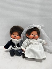 Monchhichi Wedding Set Plush doll Toy 2 Set Sekiguchi Japan Tuxedo Dress