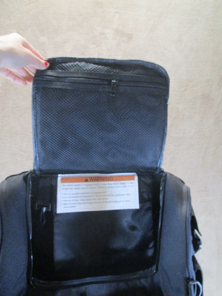 Bolsa traseira Harley Davidson grande preta para motocicletas vários bolsos preta - Imagem 2 de 4