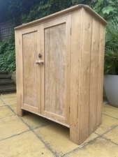 Antique Pine School Cupboard Stripped Farmhouse 106h X 95w X 52.5d cm - DELIVERY