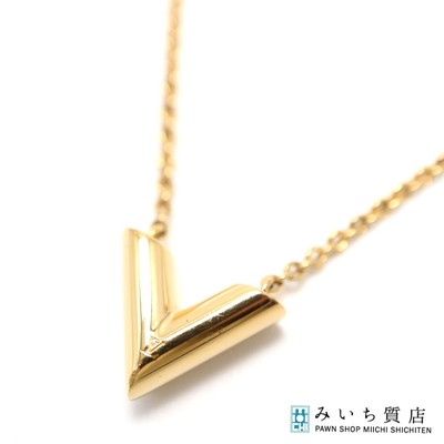 LOUIS VUITTON M61083 Necklace Essential V Gold Color Weight 9.6g