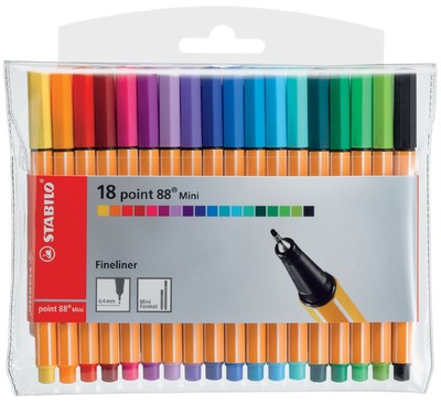 STABILO Fineliner point 88 Mini, 18er Kunststoffetui