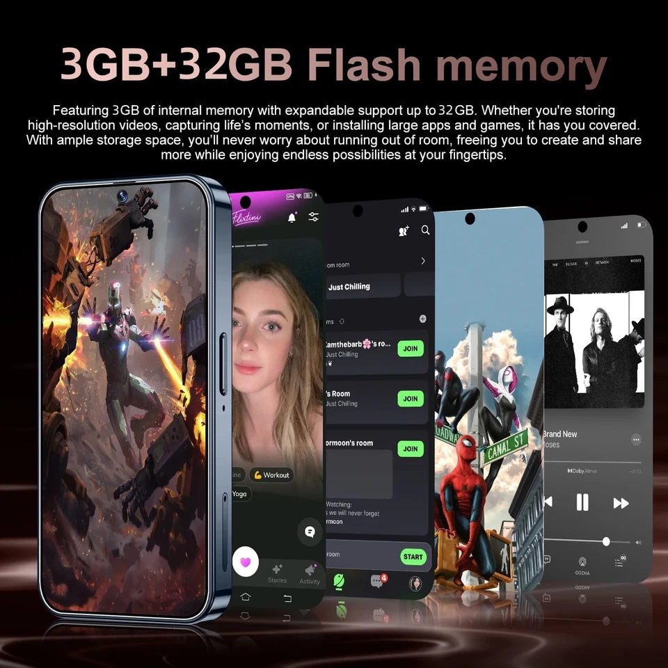 Mini Smartphone, 4 G, Display HD Da 4,0 Pollici, 3 GB Di RAM + 32 GB ROM, Doppia - Immagine 3 di 4