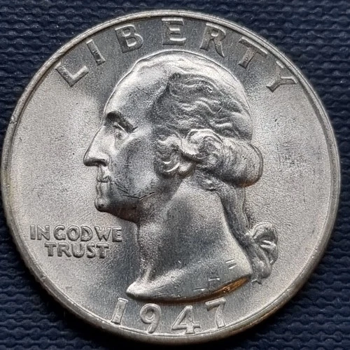 1947 S Washington Quarter 25c Silver BU UNC GEM Brilliant Uncirculated #97347