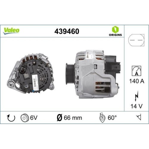 Alternateur Valeo 439460 premium pour Audi avec technologie Origins