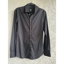 D&G Dolce & Gabbana Brad Black Long Sleeve Button Down Shirt Size 15-39