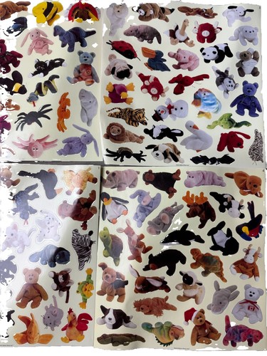 1st edition TY Beanie Babies Stickers COMPLETE 5 Sheets + Bonus Sheet - Picture 4 of 4