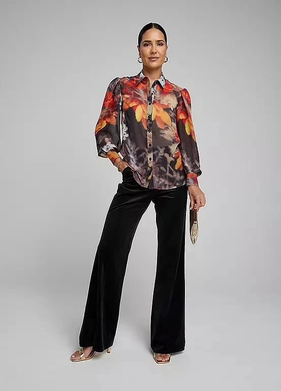 Kaleidoscope Multi Orange Floral Print Shirt Blouse Top Size 14 New RRP £45 - Image 4 of 4