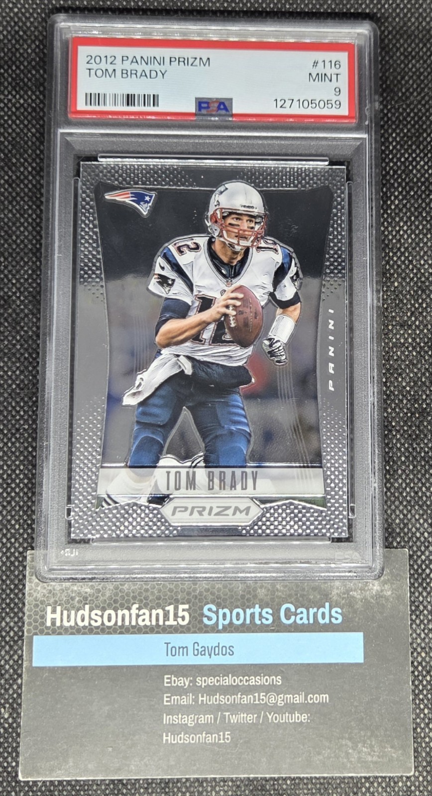 Tom Brady 2012 Panini Prizm #116 1st Year Prizm PSA 9 Mint New England Patriots