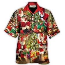 Christmas Santa Claus Story Gift For Xmas Painting Style Hawaiian Shirt 821