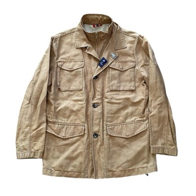 Fay Italian Utility Field Jacket Coat Men s Medium Lobster Clasp Tan