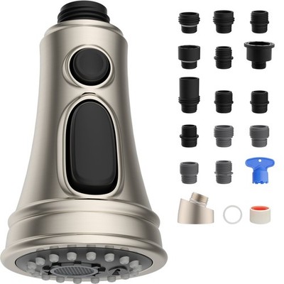 Kitchen Faucet Head Replacement, Pull Down Faucet Spray Head with 15 Adapters