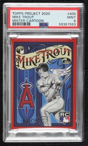 2020 Topps Project 2020 2011 Update /12452 Mike Trout by Mister Cartoon PSA 9