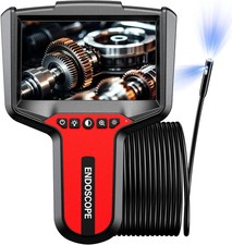 Endoscope Camera with Light: 5" 1080P Dual-Lens Inspection Borescope Camera for