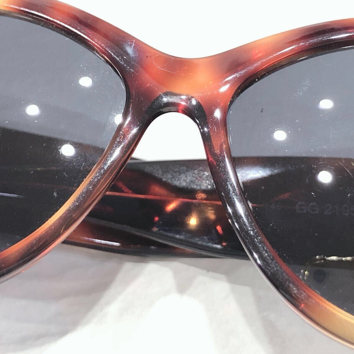 GUCCI GUCCI Sunglasses Eyewear Brown Plastic Tortoise Gold Hardware Colored Lens thumbnail 7