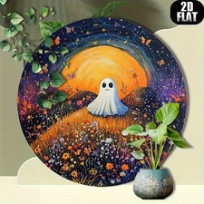 1pc 2D 2D Flat- 1pc Retro Style Small Hill Aluminum Wall Decoration,8inch x 8inc