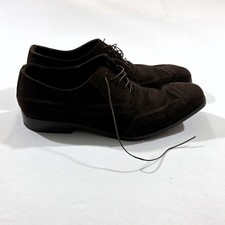 PRADA Authentic Brown Suede Derby Moro Dress Lace Shoes Wingtip Designer Sz 8