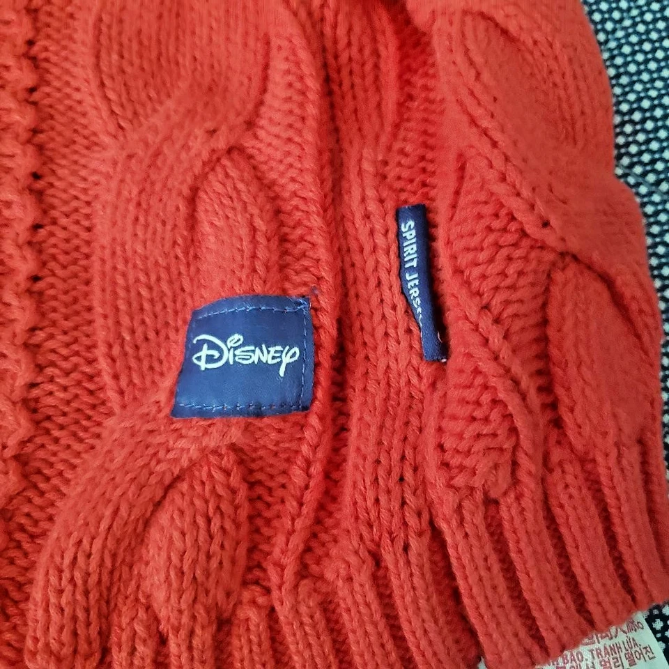 Disney Parks Disneyland Cable Knit Red Spirit Jersey  Sweater Adult 2X-LARGE XXL - Image 4 of 4