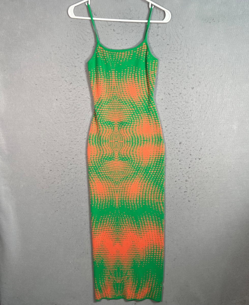 green emerald velvet dress Long Green Dress with Burnt Orange Floral main image 1