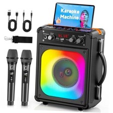Black All-In-One Karaoke Set with 2 Mics for Adults  Kids - All-In-One