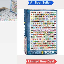 Jigsaw Puzzle 1000 Pieces Flags of the World Geography Educational Family