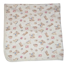 VTG Carters Rocking Horse Bunny Blocks Toys Baby Blanket Cotton