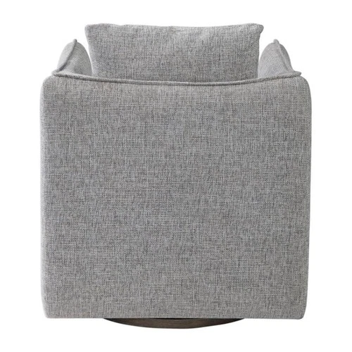 Uttermost Corben Contemporary Wood and Fabric Swivel Chair in Weathered Gray - Picture 4 of 11