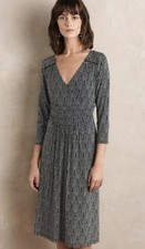 Maeve by Anthropologie Black Galena Leaf Faux Wrap Midi Dress - Size - Small