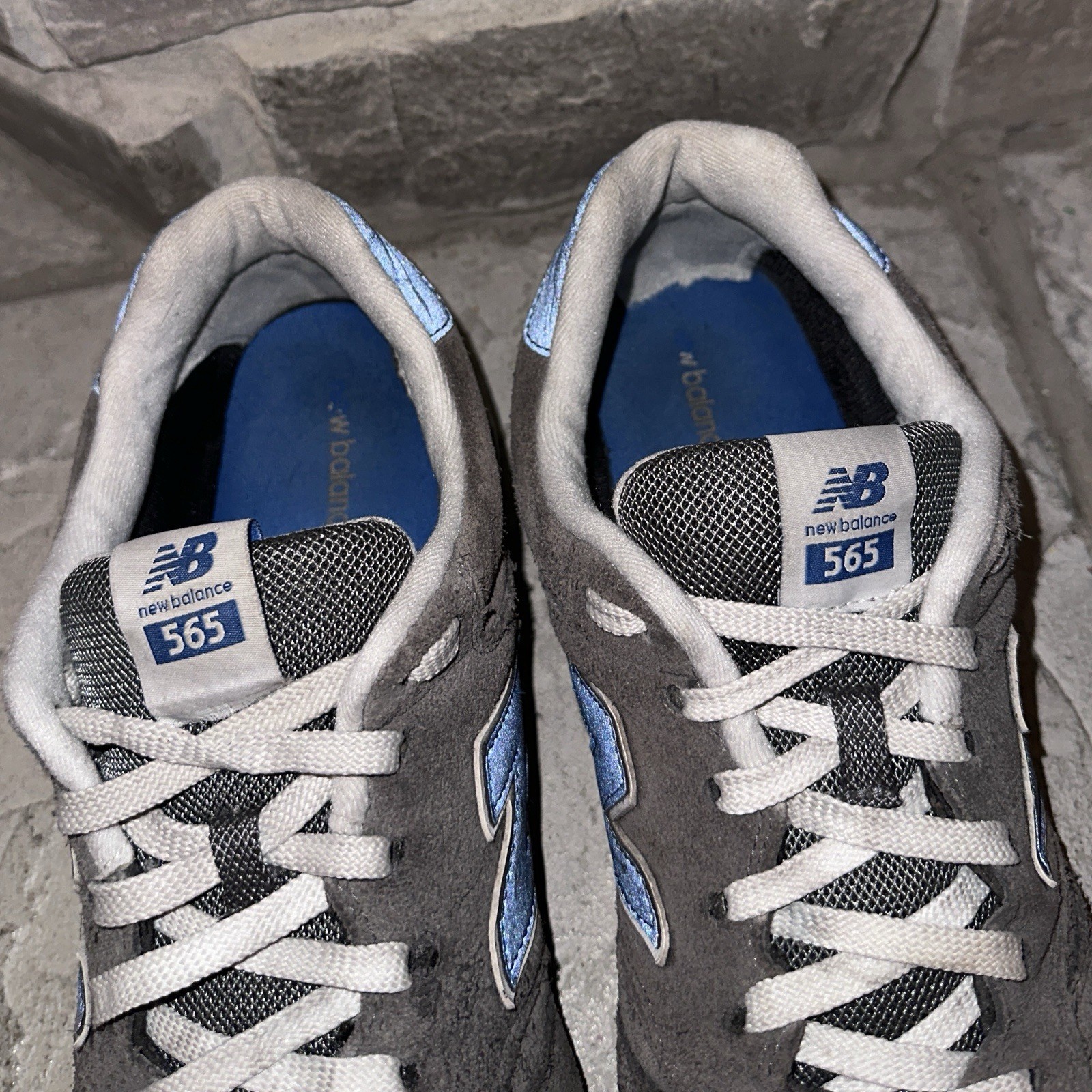 New Balance 565 Gray Suede Retro Tennis Shoes Sneakers 13 D Men ML565GBW thumbnail 7