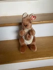 TY Beanie Buddy Pouch Kangaroo Baby Plush Doll Stuffed Animal Vintage 2000