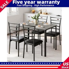 ☑️5 Piece Kitchen Dining Room Table Set Kitchen Table and Chairs Dinette Furnitu